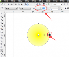 cdr怎么绘制黄色的环形?